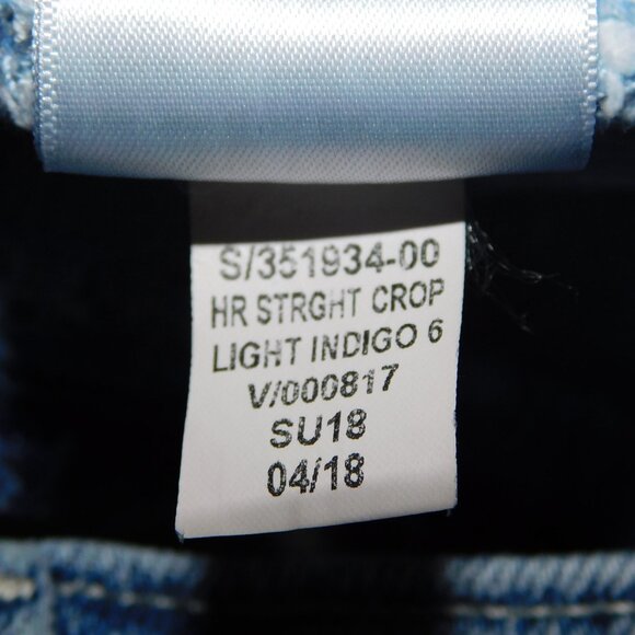 GAP High Rise Straight Crop Tonal Spliced Color Block Button Fly jeans Womens 25 - Picture 6 of 12